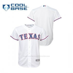 Camiseta Beisbol Nino Texas Rangers Cool Base Replica Blanco