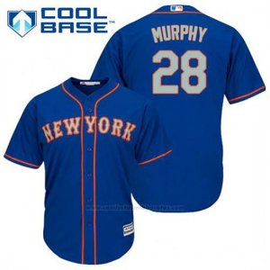 Camiseta Beisbol Hombre New York Mets Daniel Murphy 28 Azul Alterno Cool Base