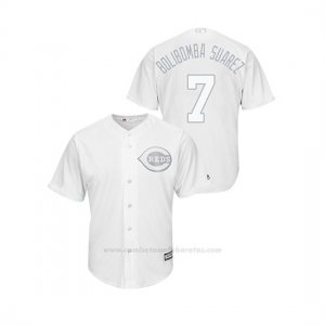 Camiseta Beisbol Hombre Cincinnati Reds Eugenio Suarez 2019 Players Weekend Bolibomba Suarez Replica Blanco