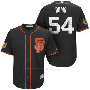 Camiseta Beisbol Hombre San Francisco Giants Sergio Romo San Francisco Negro 2017 Entrenamiento de Primavera Cool Base Jugador