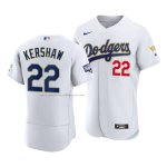 Camiseta Beisbol Hombre Los Angeles Dodgers Clayton Kershaw 2021 Gold Program Autentico Blanco Oro