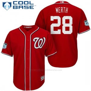 Camiseta Beisbol Hombre Washington Nationals Jayson Werth Scarlet 2017 Entrenamiento de Primavera Cool Base Jugador