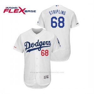 Camiseta Beisbol Hombre Los Angeles Dodgers Ross Stripling 150th Aniversario Patch Flex Base Blanco