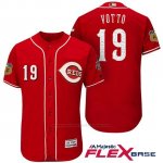 Camiseta Beisbol Hombre Cincinnati Reds 19 Joey Votto Scarlet 2017 Entrenamiento de Primavera Flex Base Jugador