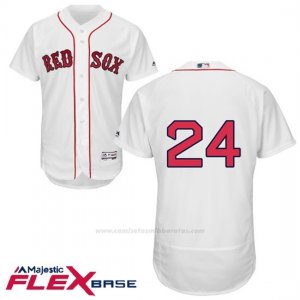 Camiseta Beisbol Hombre Boston Red Sox 24 David Price Blanco Autentico Coleccion Flex Base
