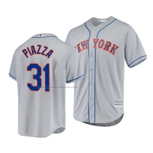 Camiseta Beisbol Hombre New York Mets Mike Piazza Cool Base Road Gris