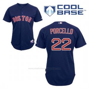 Camiseta Beisbol Hombre Boston Red Sox 22 Rick Porcello Azul Alterno Cool Base