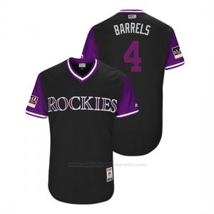 Camiseta Beisbol Hombre Colorado Rockies Pat Valaika 2018 Llws Players Weekend Barrels Negro