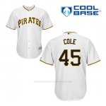 Camiseta Beisbol Hombre Pittsburgh Pirates Gerrit Cole 45 Blanco 1ª Cool Base