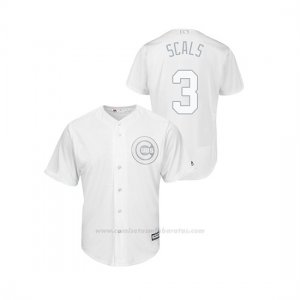 Camiseta Beisbol Hombre Chicago Cubs Daniel Descalso 2019 Players Weekend Scals Replica Blanco
