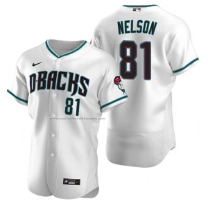 Camiseta Beisbol Hombre Arizona Diamondbacks Kyle Nelson Autentico Alterno Blanco