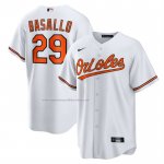 Camiseta Beisbol Hombre Baltimore Orioles Samuel Basallo Replica Blanco Camiseta Beisbol Hombre Baltimore Orioles Samuel Basallo Replica Blanco