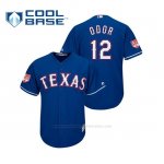 Camiseta Beisbol Hombre Texas Rangers Rougned Odor Cool Base Entrenamiento de Primavera 2019 Azul