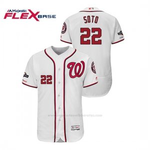 Camiseta Beisbol Hombre Washington Nationals Juan Soto 2019 Postseason Flex Base Blanco