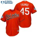 Camiseta Beisbol Hombre Baltimore Orioles 45 Mark Trumbo Naranja 2017 Entrenamiento de Primavera Cool Base Jugador