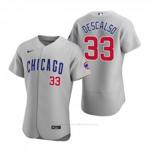 Camiseta Beisbol Hombre Chicago Cubs Daniel Descalso Autentico 2020 Road Gris