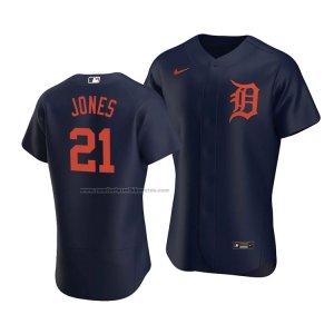 Camiseta Beisbol Hombre Detroit Tigers Jacoby Jones Autentico Alterno Azul