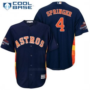 Camiseta Beisbol Hombre Houston Astros 2017 World Series Campeones George Springer Azul Cool Base