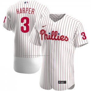 Camiseta Beisbol Hombre Philadelphia Phillies Bryce Harper Primera Autentico Blanco