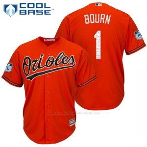 Camiseta Beisbol Hombre Baltimore Orioles 1 Michael Bourn Naranja 2017 Entrenamiento de Primavera Cool Base Jugador