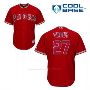 Camiseta Beisbol Hombre Los Angeles Angels Mike Trout 27 Rojo Alterno Cool Base