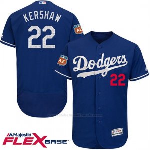 Camiseta Beisbol Hombre Los Angeles Dodgers Clayton Kershaw 22 Azul Flex Base Autentico Coleccion On Field Entrenamiento de Primavera