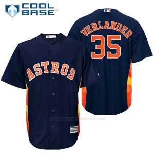 Camiseta Beisbol Hombre Houston Astros 35 Justin Verlander Azul Official Jugador Cool Base