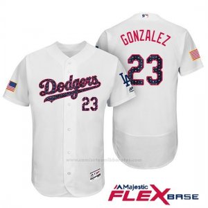 Camiseta Beisbol Hombre Los Angeles Dodgers 2017 Estrellas y Rayas Adrian Gonzalez Blanco Flex Base