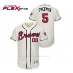 Camiseta Beisbol Hombre Atlanta Braves Freddie Freeman 150th Aniversario Patch Autentico Flex Base Crema