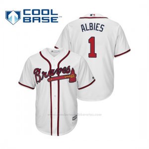 Camiseta Beisbol Hombre Atlanta Braves Ozzie Albies Cool Base Majestic Home 2019 Blanco