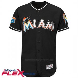Camiseta Beisbol Hombre Miami Marlins Blank Negro Flex Base Autentico Coleccion Entrenamiento de Primavera