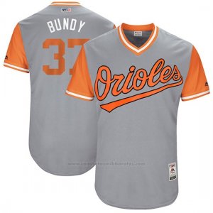 Camiseta Beisbol Hombre Baltimore Orioles 2017 Little League World Series 37 Dylan Bundy Gris