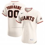 Camiseta Beisbol Hombre San Francisco Giants Primera Personalizada Crema