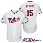 Camiseta Beisbol Hombre Minnesota Twins 2017 Estrellas y Rayas Glen Perkins Blanco Flex Base