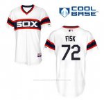 Camiseta Beisbol Hombre Chicago White Sox 72 Carlton Fisk Blanco Alterno Cool Base