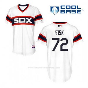 Camiseta Beisbol Hombre Chicago White Sox 72 Carlton Fisk Blanco Alterno Cool Base