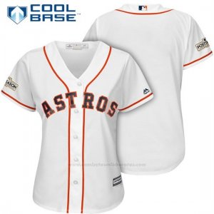 Camiseta Beisbol Mujer Houston Astros 2017 Postemporada Blanco Cool Base