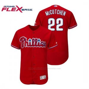 Camiseta Beisbol Hombre Phillies Andrew Mccutchen Flex Base Autentico Collezione Alternato Rojo