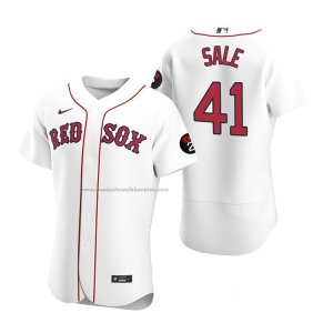 Camiseta Beisbol Hombre Boston Red Sox Chris Sale Autentico Blanco2