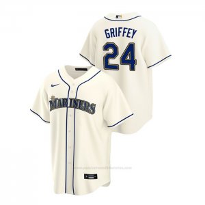 Camiseta Beisbol Hombre Seattle Mariners Ken Griffey Jr. Replica Alterno Crema