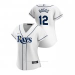 Camiseta Beisbol Mujer Tampa Bay Rays Wade Boggs 2020 Replica Primera Blanco