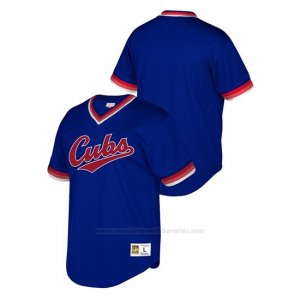 Camiseta Beisbol Hombre Chicago Cubs Cooperstown Collection Mesh Wordmark V-Neck Azul2