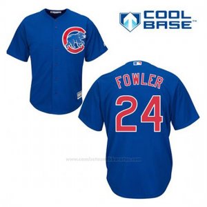Camiseta Beisbol Hombre Chicago Cubs 24 Dexter Fowler Azul Alterno Cool Base