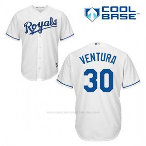 Camiseta Beisbol Hombre Kansas City Royals Yordano Ventura 30 Blanco 1ª Cool Base