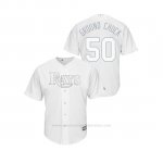 Camiseta Beisbol Hombre Tampa Bay Rays Charlie Morton 2019 Players Weekend Replica Blanco