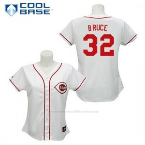 Camiseta Beisbol Hombre Cincinnati Reds Jay Bruce 32 Blanco Cool Base