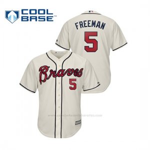 Camiseta Beisbol Hombre Atlanta Braves Freddie Freeman Cool Base Majestic Crema