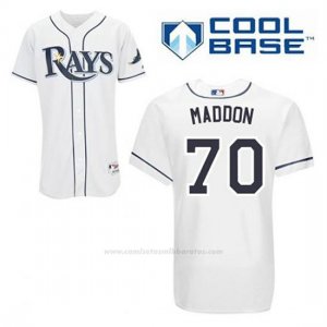 Camiseta Beisbol Hombre Tampa Bay Rays Joe Maddon 70 Blanco 1ª Cool Base