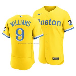 Camiseta Beisbol Hombre Boston Red Sox Ted Williams 2021 City Connect Autentico Oro