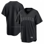 Camiseta Beisbol Hombre Los Angeles Angels Pitch Blank Replica Negro